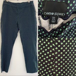 Cynthia Rowley Green and Black pants